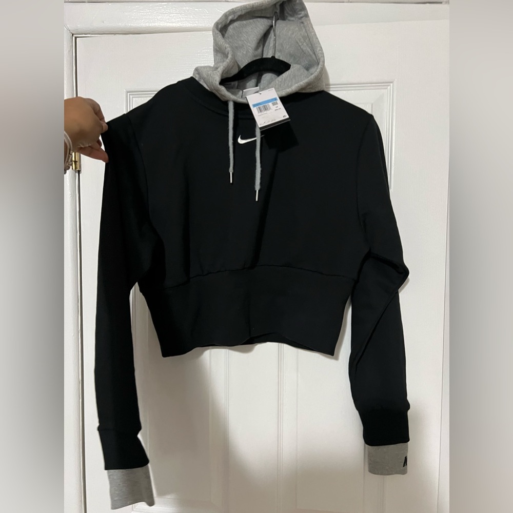 NWT Nike Icon Easy Fleece Hoodie Black & Grey Size Medium